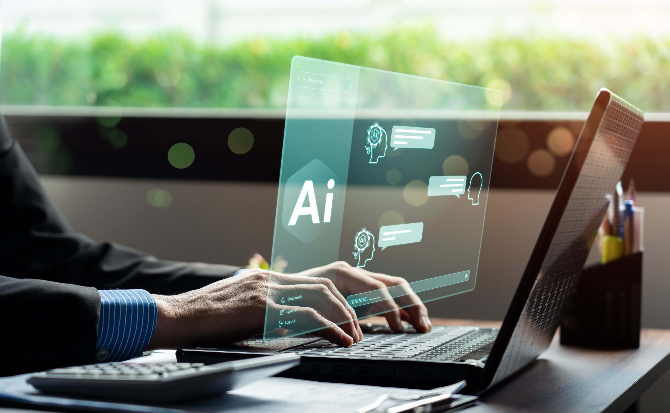 AI chat solution illustration by Sidekick Creative Company showcasing enhanced customer engagement and tailored services.